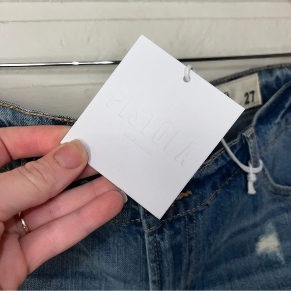 Pistola Denim Distressed Cotton High Rise Short Shorts, Women’s Size 27 - Picture 5 of 6